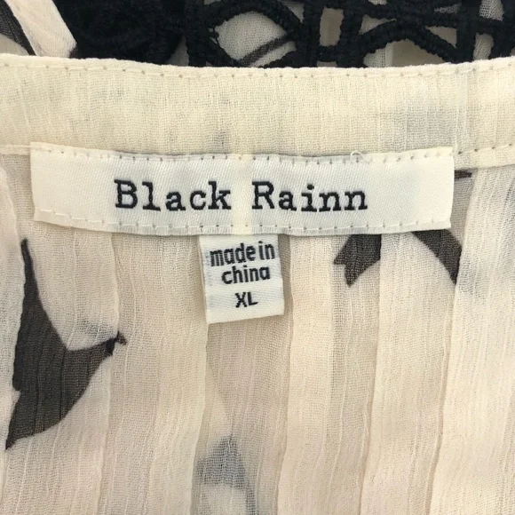 Tank Top Blouse Size XL Bird Print Sheer Lightweight Flowy - Picture 2 of 13